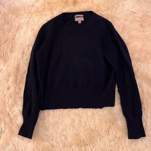 Jcrew navy cashmere sweater cropped